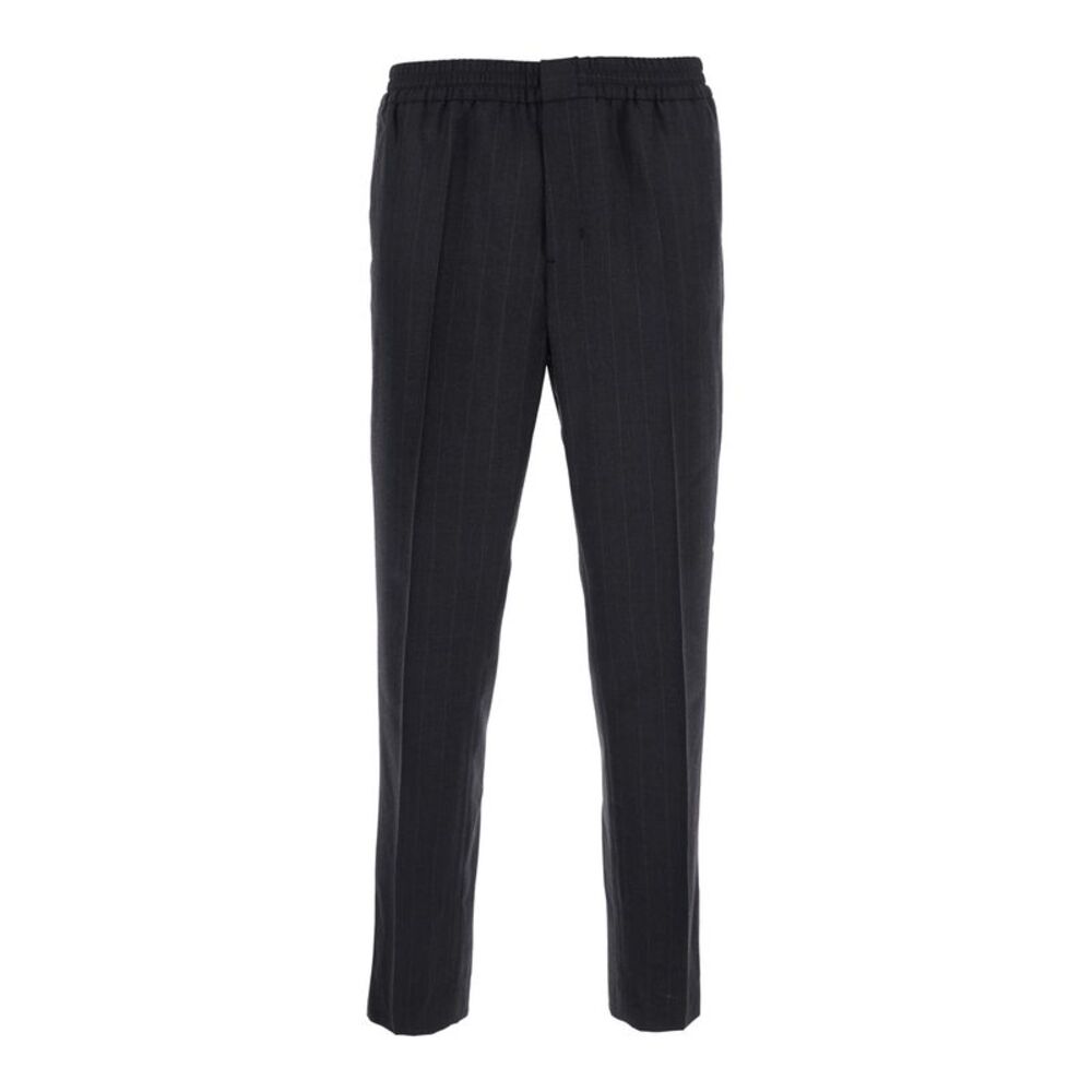 Ami Paris Men High-Waisted Stretch Pants With Pockets Gray Men